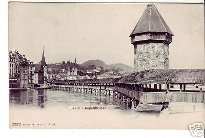 AK---Luzern --alte S/W-Karte-- Kapellbrücke-TOP - Bild 1 von 1