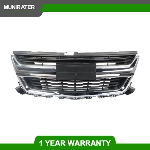 Upper Grille Bumper Assembly Set For Chevrolet Colorado 2015-2020 Chrome Black