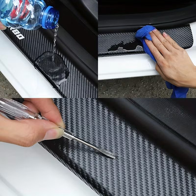 3D Carbon Fiber Auto Folie Selbstklebende Streifen, Auto Karosserie, Schweller