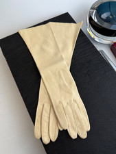 Vintage Women  s Light Tan Leather 14" Forearm Length Gloves  Size 7