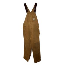 Vintage Carhartt Duck Bib Overalls Tan Canvas 32x30