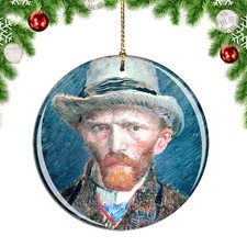 Van Gogh Self Portrait With Grey Felt Ha Christmas ornament city travel souvenir
