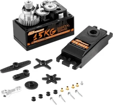 15KG RC Waterproof Low Profile Servo, High Torque Metal Gear Short Body Digital