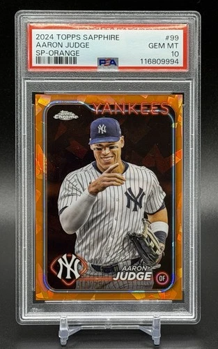 2024 Topps Chrome Sapphire⚾️Aaron Judge ORANGE Image Variation SP #/25💥PSA 10💥