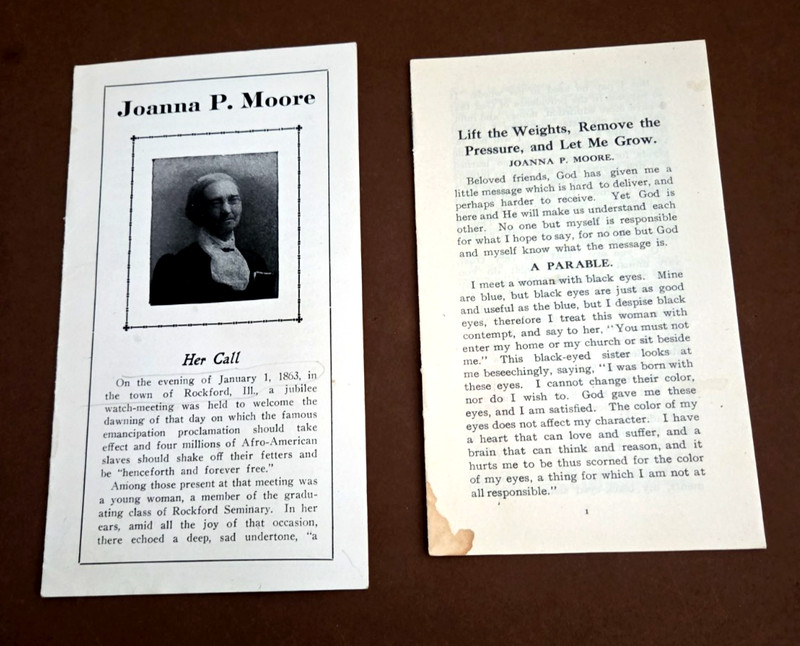 Joanna P. Moore teacher and defender of freed slaves 1863 -1916 two booklets