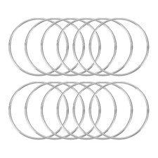 12 Pcs Dream Catcher Rings,3 Inch Macrame Hoops Rings,Silver