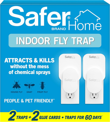 Safer Home SH502-2SR 2-Pack Indoor Plug-In Fly Trap with UV LED Light - Fruit Fl