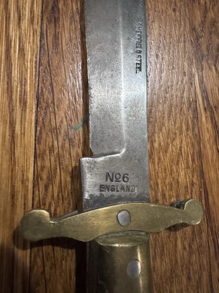 Antique Sheffield No 6 Bowie Knife 5.5” Fixed Blade Maltese Cross - Image 2 of 4