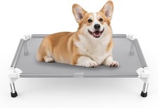 Elevated Dog Bed Cooling Teslin Mesh Raised Pet Cot Indoor Outdoor Waterproof