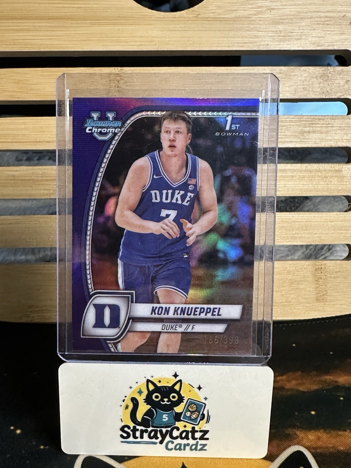 2024-25 Bowman University Chrome - Kon Knueppel #48 Purple Refractor /399 (RC)