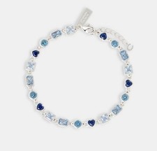 Cernucci - Blue Mixed Gemstone Link Bracelet - 6mm - 7" long - Silver 