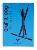 Clairefontaine 5X Skizzenblock A6 Graf'it, 80 Blatt KöNigsblau 96731C