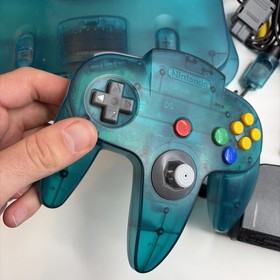 Nintendo 64 N64 Funtastic Ice Blue Console W/ Matching OEM Controller