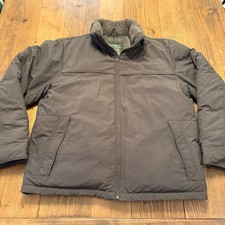 VINTAGE EDDIE BAUER Men Premium Goose Down Bomber Jacket Large Brown Winter Coat