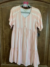 Jessica Simpson Pink and White Stripped Oversized Girl's Dress Size 8: 228