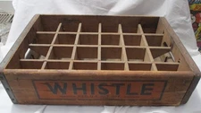 Antique Wooden Whistle soda advertising crate, Lafayette Bottling Co. Conn.