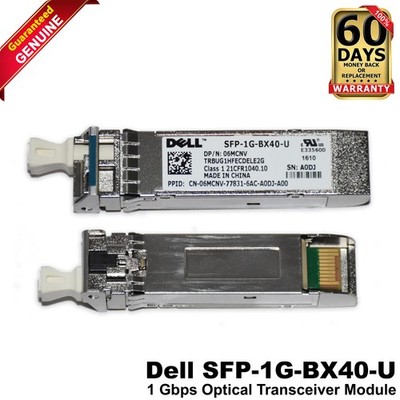 Dell SFP-1G-BX40-U SFP 1G BiDi LC SMF 40km TX 1310nm RX 1490nm Transceiver 6MCNV