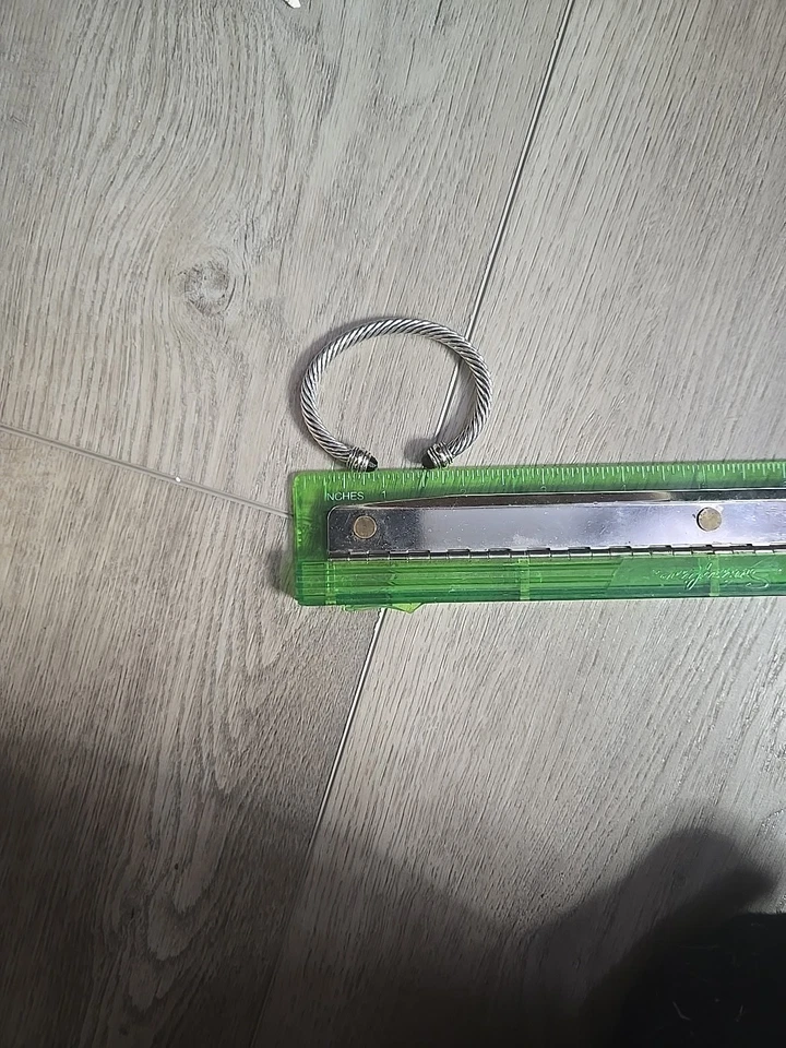 David Yurman Sterling Silver Black Onyx & 14K Gold 5mm Cable Cuff Bracelet - Image 3 of 4