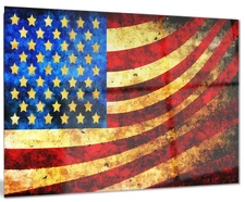 New 28"x12" God Bless America Metal Sign Wall Art Rustic American Flag MT3017