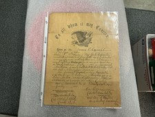 Lot 1865 Civil War Discharge Papers for Captain J. P. Raymond  131st. Regt. N.Y.