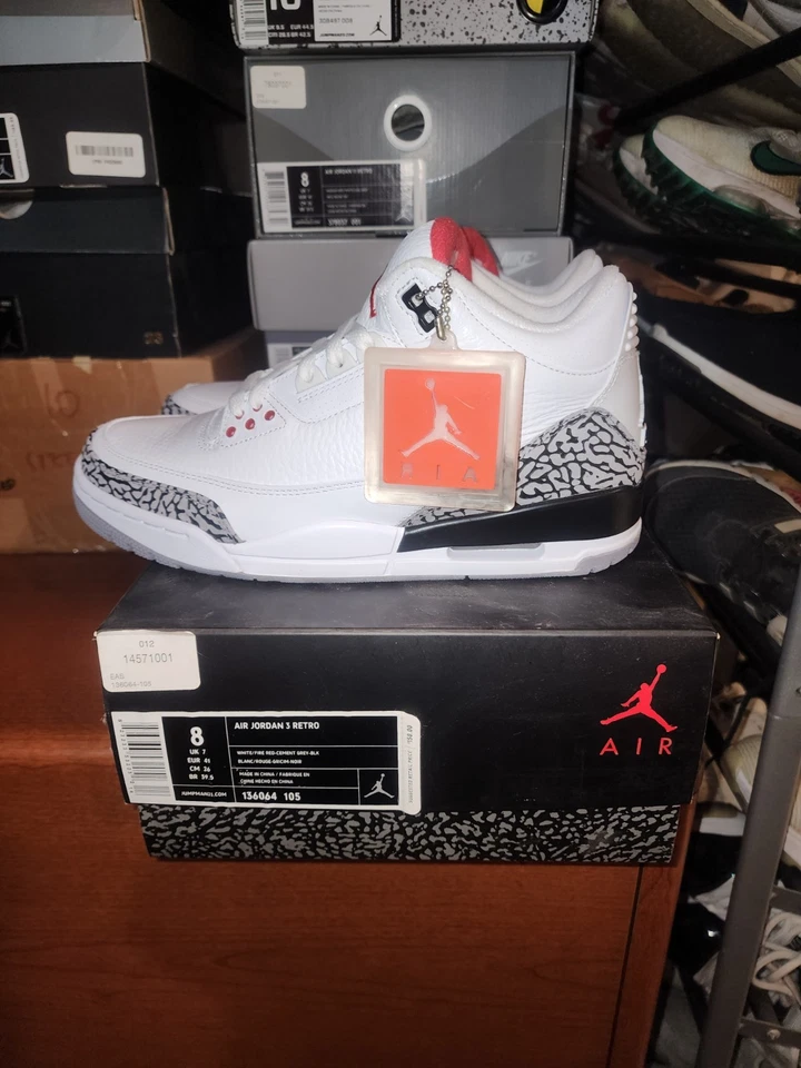Size 8 - Jordan 3 Retro White Cement 2011 - image 4 of 4