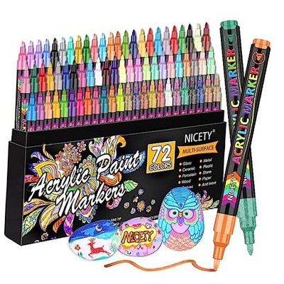  Acrylic Paint Pens Paint Markers, Extra Fine Tip Point Acrylic Paint 72 Colors