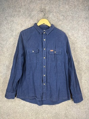Passenger Hemd Herren Größe L Navy Cord Langarm Utility Outdoor Wandern