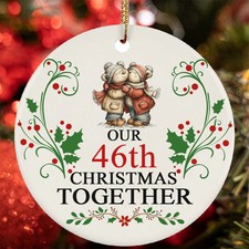 Our 46th Christmas Together Ornament Funny Bear Couple 46 Year Anniversary Gift