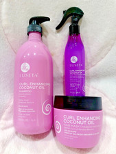 LUSETA Curl Enhancing Coconut Oil - Shampoo, Hair Mask  Heat Protectant Spray