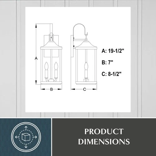 Vaxcel Lighting T0764 Old Town 2 Light 20" Tall Outdoor Wall - Black - Picture 3 of 6