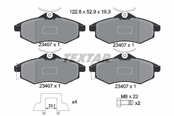 TEXTAR Brake Discs & Pads Front Braking Set Fits Citroen C2 C2 Enterprise C3 - Image 4 of 4