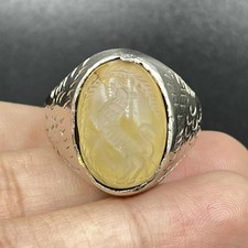 Unique Roman Ancient Intaglio Agate Stone bronze old Ancient Ring