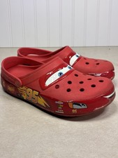 Lightning McQueen Crocs Men s Size 7 Women s 9 Disney Pixar Slip On Shoes