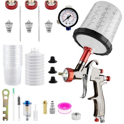 R500 Lvlp Lackierpistole Premium-Kit Spritzpistole Mit 1,3/1,7/2,0mm Düsen 650ml