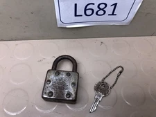 Vintage Trubilt 5-Disc Cylinder Padlock With Key  Works!