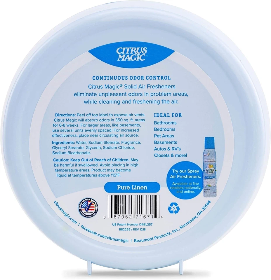 Ambientador sólido absorbente de olores, lino puro, 8 onzas, paquete de 1 Foto 3 de 4