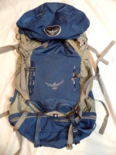 OSPREY Kestrel 48 Backpack Blue gray Travel Backpacking hiking M/L