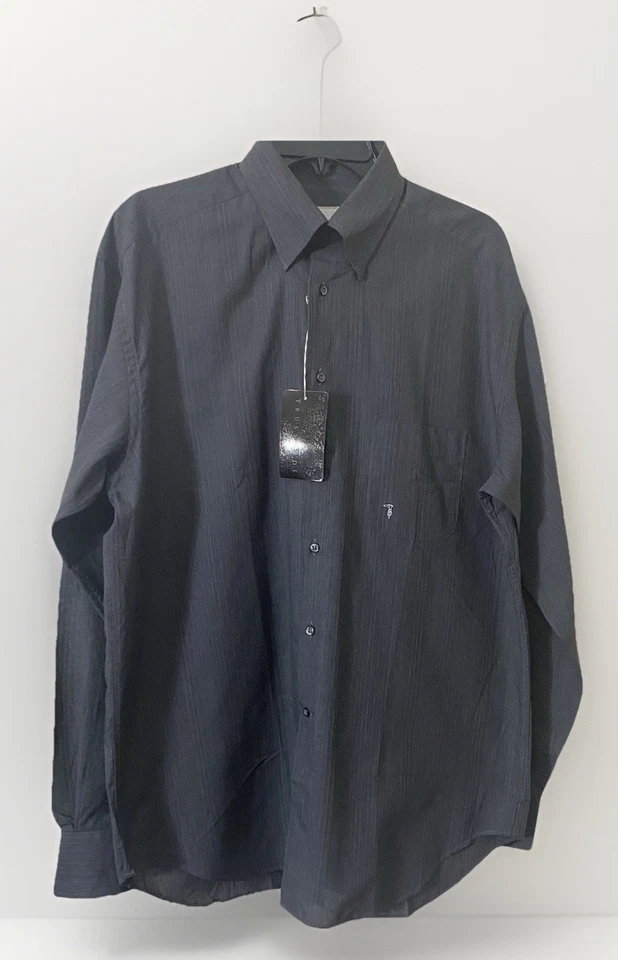 Camisa de vestir de lujo de manga larga Trussardi. Hecho en Italia. Hombre Talla 41/16 M/L Foto 2 de 4