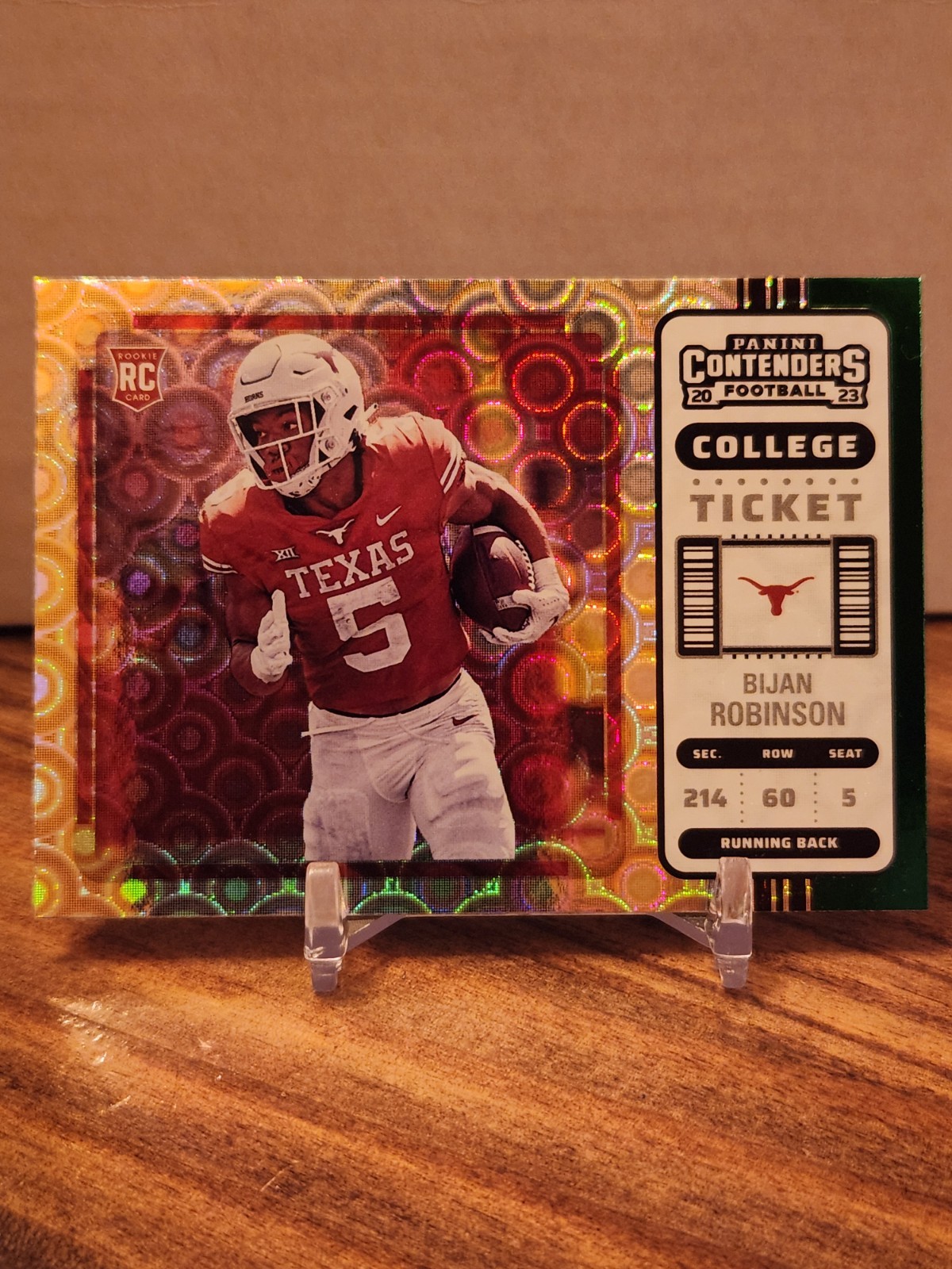 Bijan Robinson Panini Chronicles Draft Picks Contenders College Ticket #7 Green