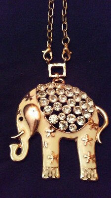 Pendentif & Chaîne Éléphant Fashion - Bijou Fantaisie Occasion Pour Femme