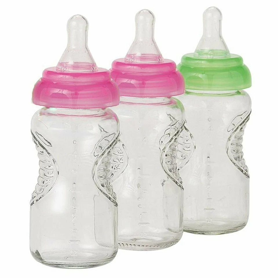 Paquete de 3 botellas de vidrio Munchkin Mighty Grip sin BPA, 4 oz, los colores varían 4 oz. Foto 4 de 4