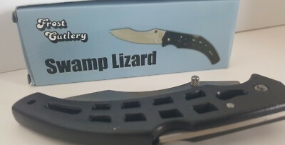 Frost Cutlery Swamp Lizard 5'' Closed Folding Pocket Knife Brushed Stainless
