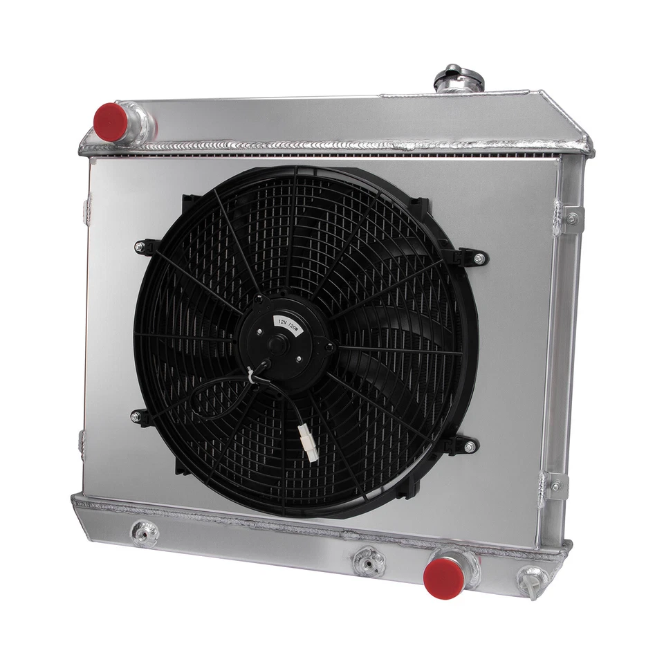 4 Rows Radiator&Shroud Fan For 63-1966,65 Chevy C10 C20 C30 K10 K20 K30 Truck V8 Foto 4 de 4