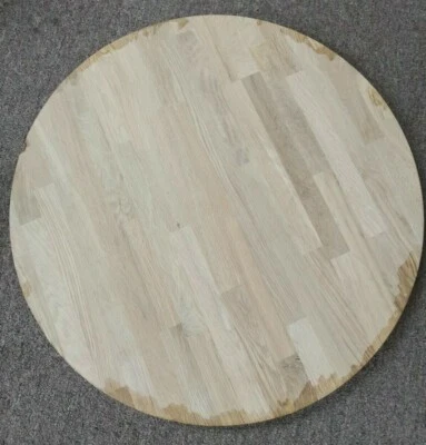 24" Round unfinish sanded Solid oak Butcher Block Table Top indoor 1.75" thick