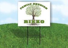 RIZZO FAMILY REUNION GR TREE 18 in x24 in Yard Sign Road Sign with Stand