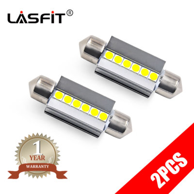 LASFIT 6418 C5W 36MM Festoon LED License Plate Tag Light Bulb 6000K Bright White