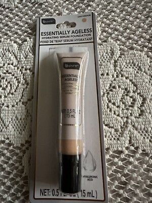 B PURE ESSENTIALLY AGELESS SERUM FOUNDATION HYALURONIC ACID .5 oz light-med #D22