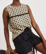 JD WILLIAMS LADIES MONO PRINT LADDER TRIM VEST TOP NEW (ref 500) SALE