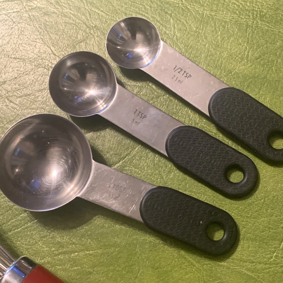 KitchenAid Professional Stainless Steel Measuring Spoons & Red Handled Beater - Image 4 of 4