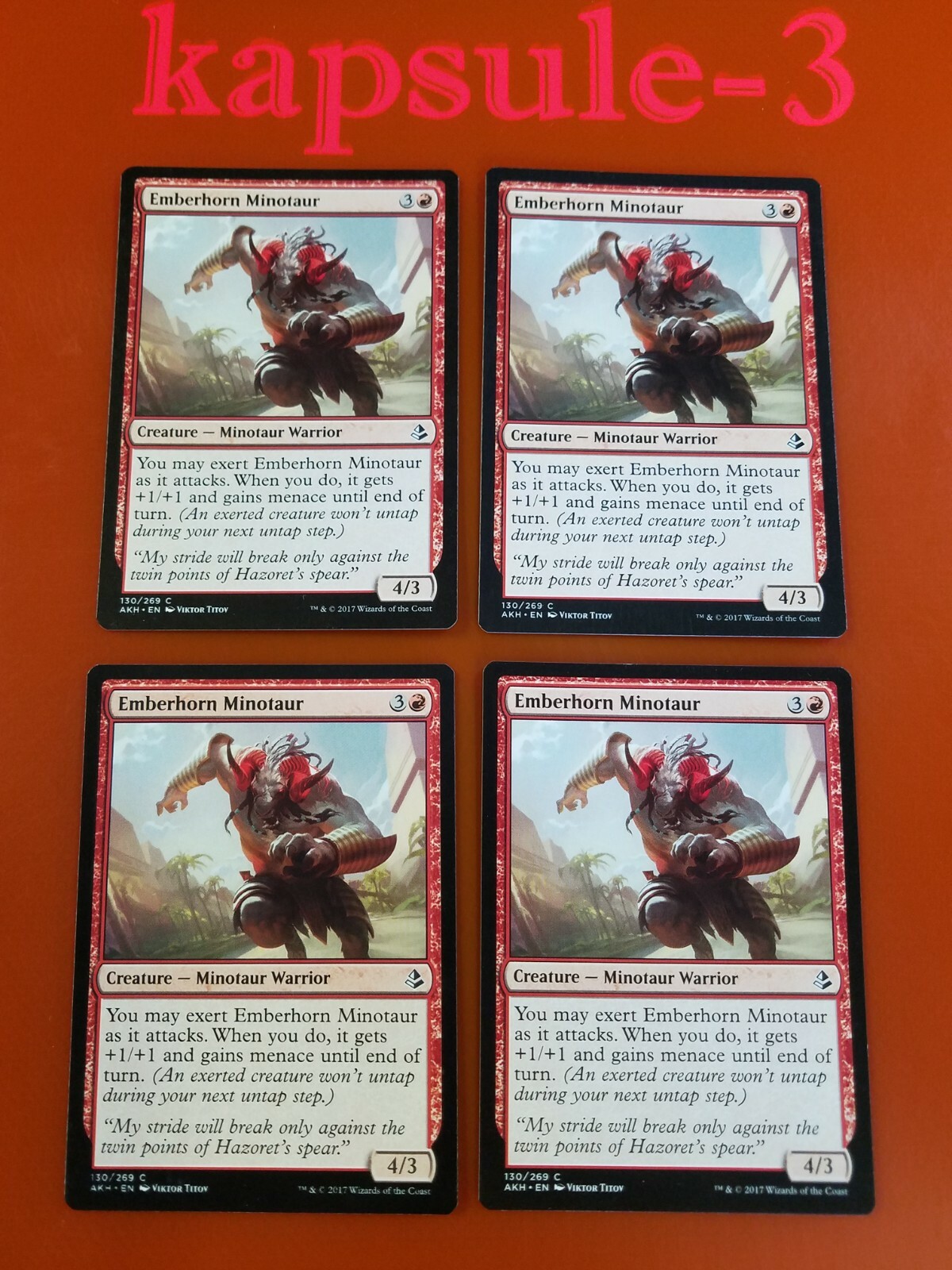 4x Emberhorn Minotaur | Amonkhet | MTG Magic Cards | eBay